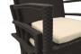 Krzesło ogrodowe rattanowe NAPOLI z tapicerką (brązowe)