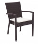 Krzesło ogrodowe rattanowe NAPOLI z tapicerką (brązowe)